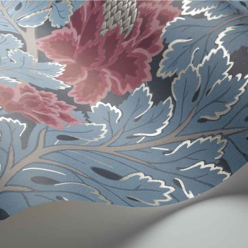 Aurora Floral Wallpaper 116 1004 by Cole & Son in Cerise and Cerulean Blue
