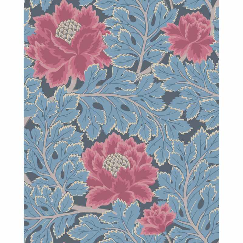 Aurora Floral Wallpaper 116 1004 by Cole & Son in Cerise and Cerulean Blue