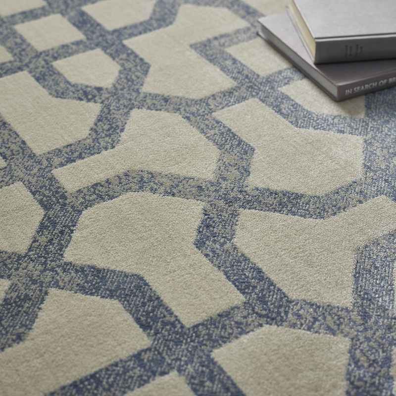 Origins Artic Avanti Geometric Modern Rug in Blue and Cream