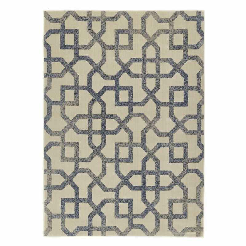Origins Artic Avanti Geometric Modern Rug in Blue and Cream