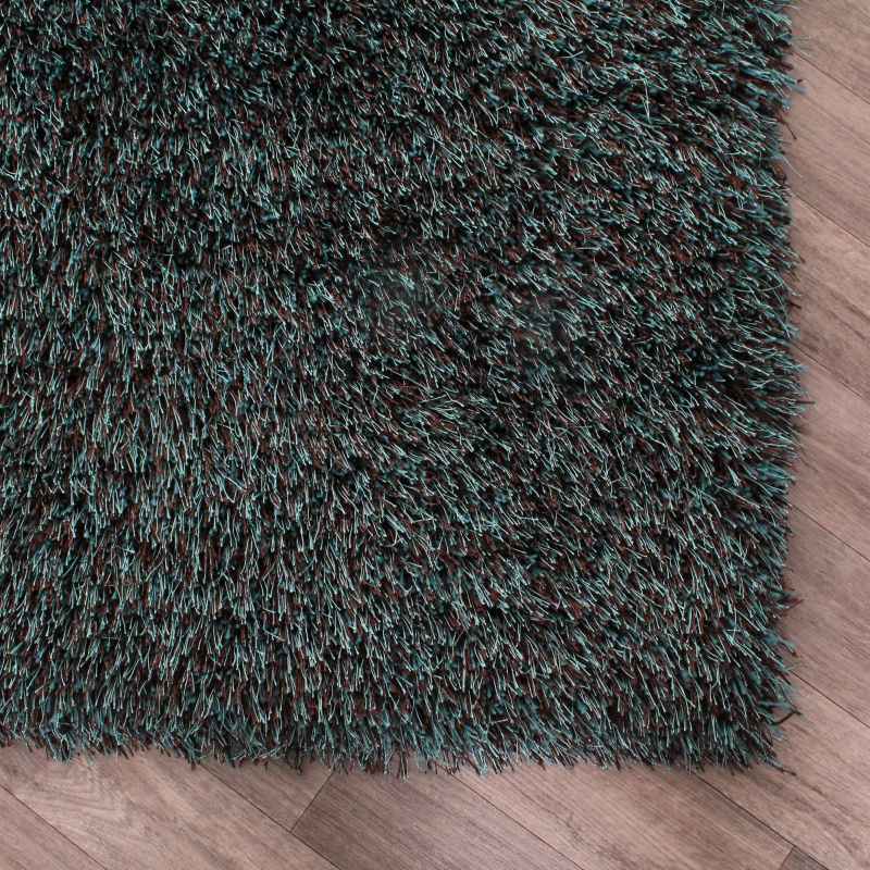 Balotelli Mixed Shaggy Rugs in Choc Teal