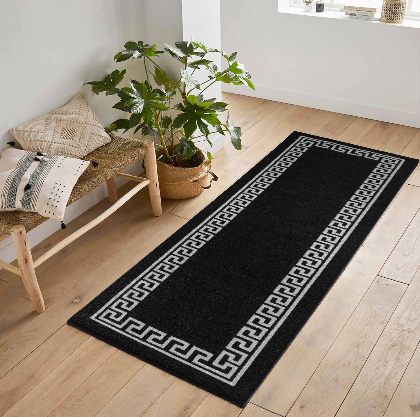 Washable Gel-Back Havana 413 Black Rug