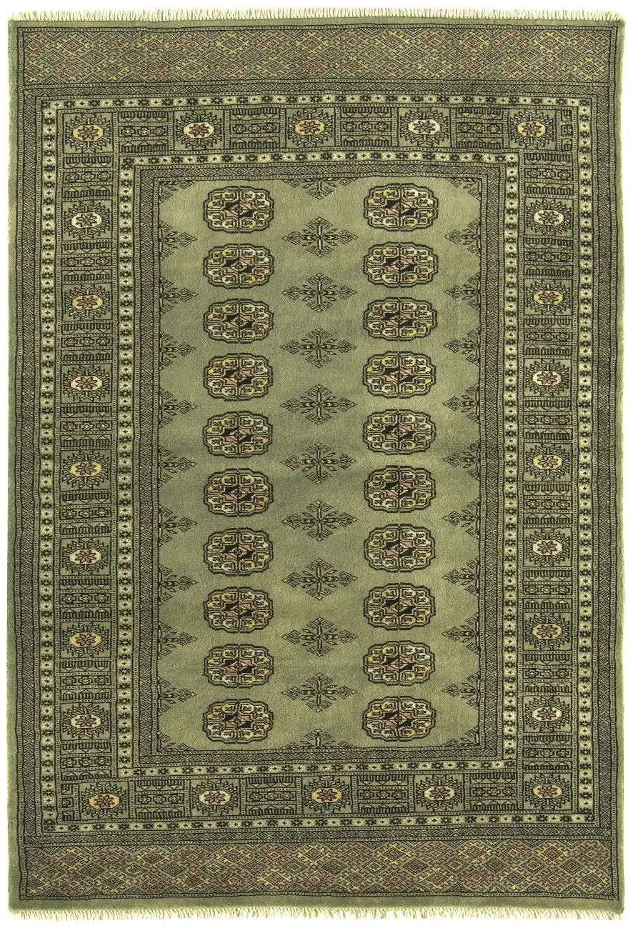 Asiatic bokhara green Green Living Room Wool Rug.