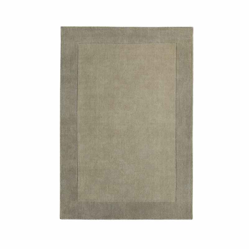 Origins Borders Plain Wool Rugs in Taupe Brown