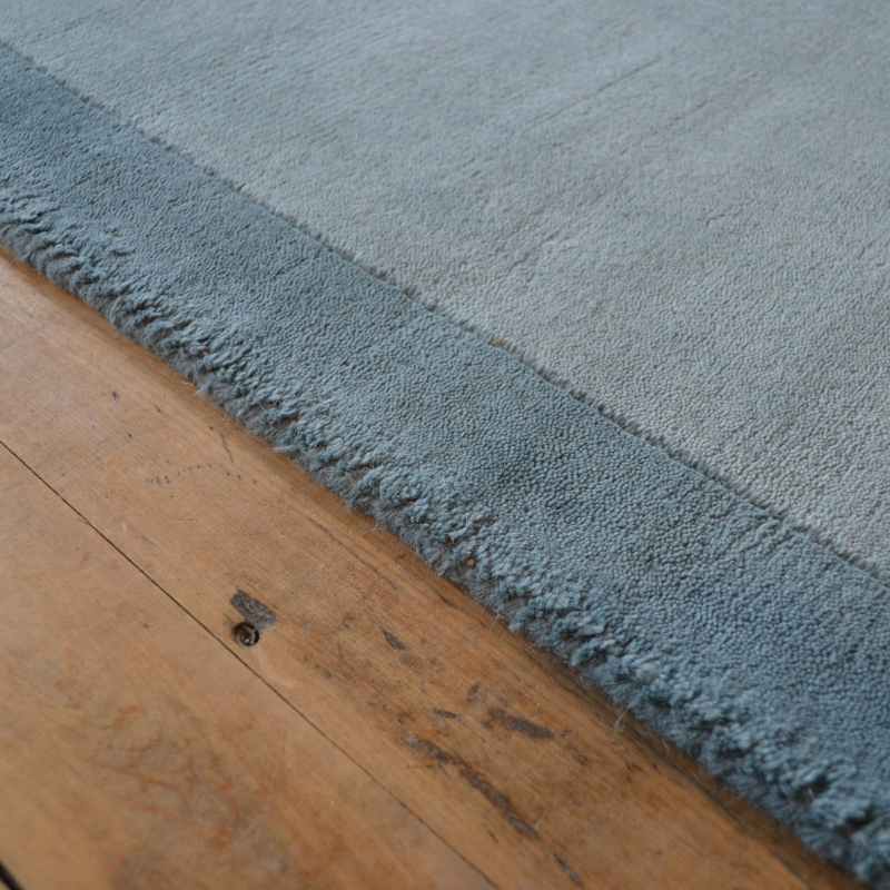 Origins Borders Wool Hallway Runner Rugs in Duck Egg