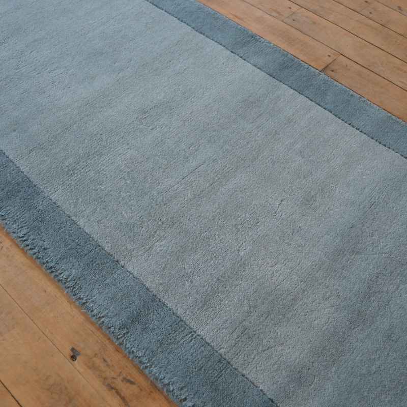 Origins Borders Wool Hallway Runner Rugs in Duck Egg
