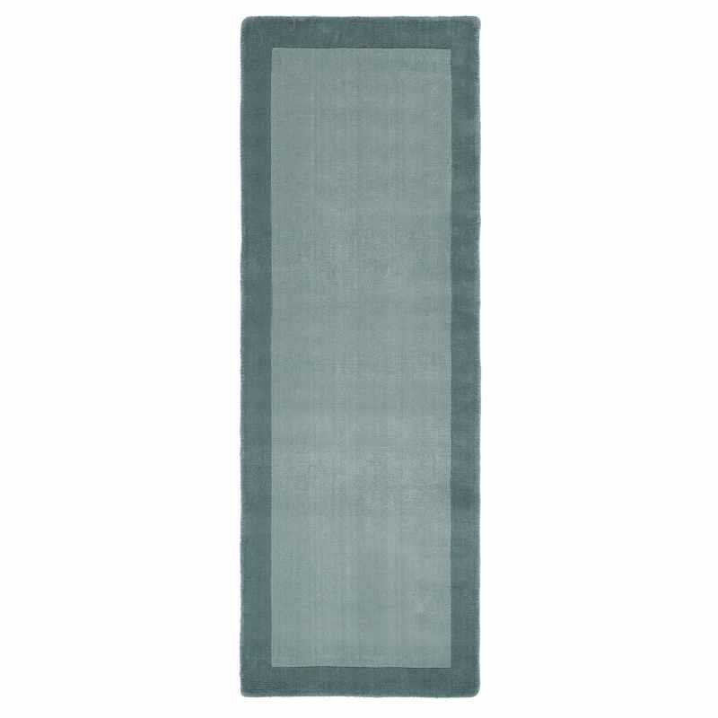 Origins Borders Wool Hallway Runner Rugs in Duck Egg