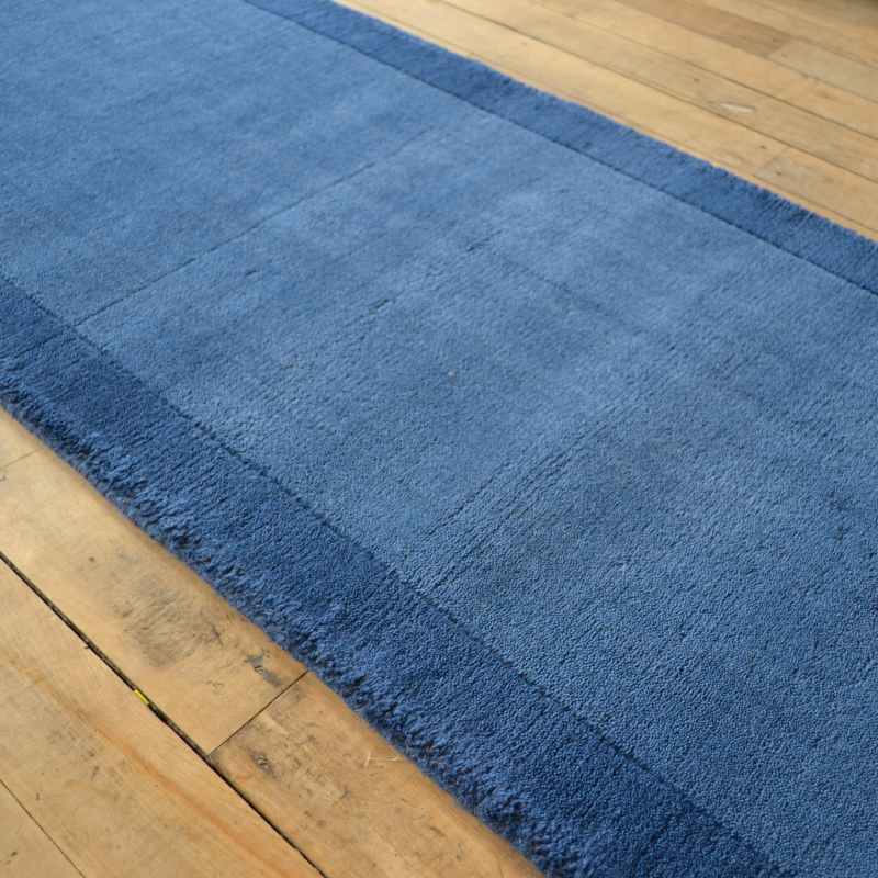 Origins Borders Wool Hallway Runner Rugs in Navy