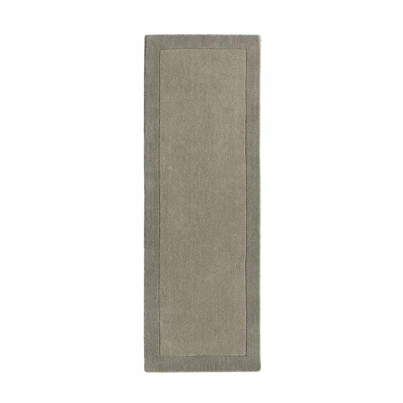Origins Borders Wool Hallway Runner Rugs in Taupe