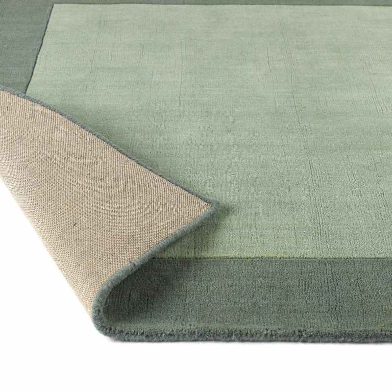 Origins Borders Wool Hallway Runner Rugs in Sage Green