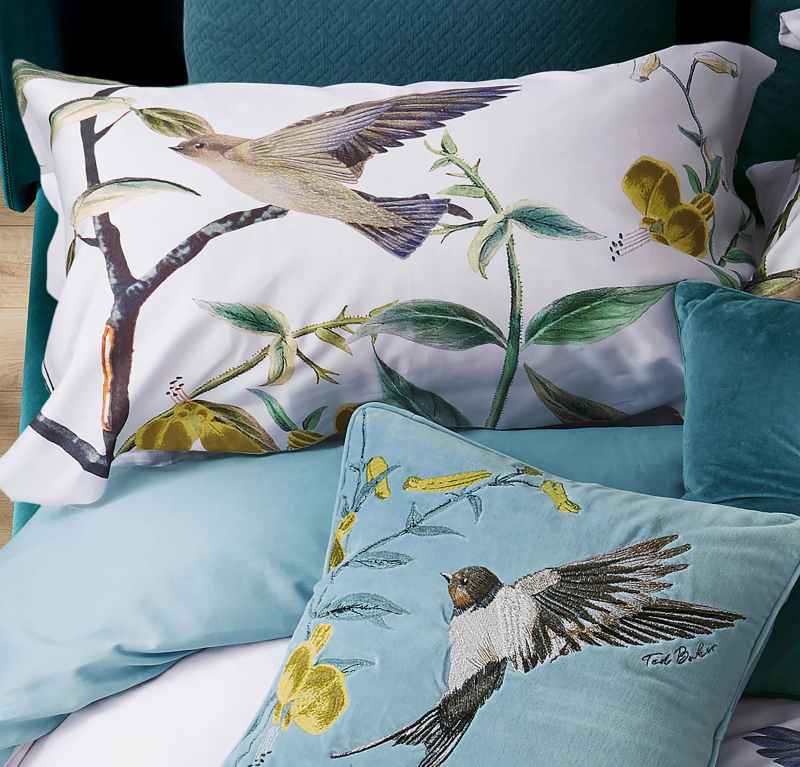 Botanical Birds Cotton Bedding by Ted Baker in Multi