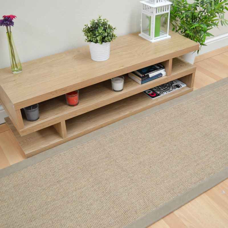Boucle Anise Natural Fibre Sisal Bordered Runner Rugs