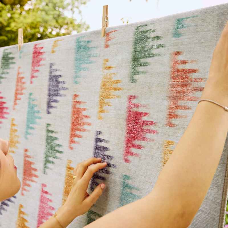 Bretton Multi Eco Washable Modern Rugs by Hug Rug in Multi