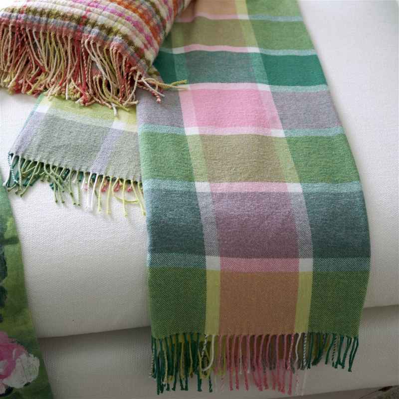 Bridgeport Checked Throw by Designers Guild in Lime Green