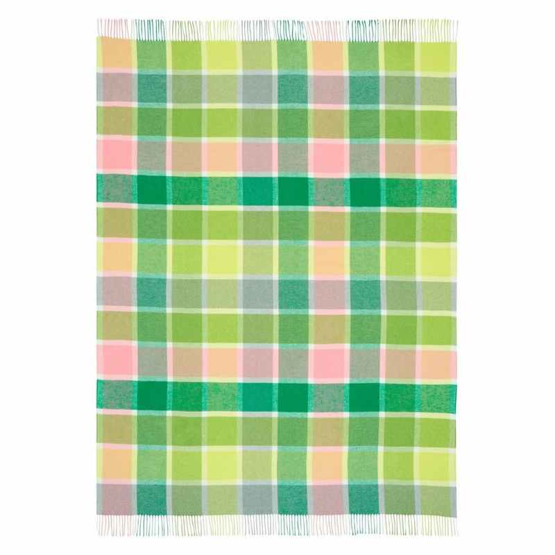 Bridgeport Checked Throw by Designers Guild in Lime Green