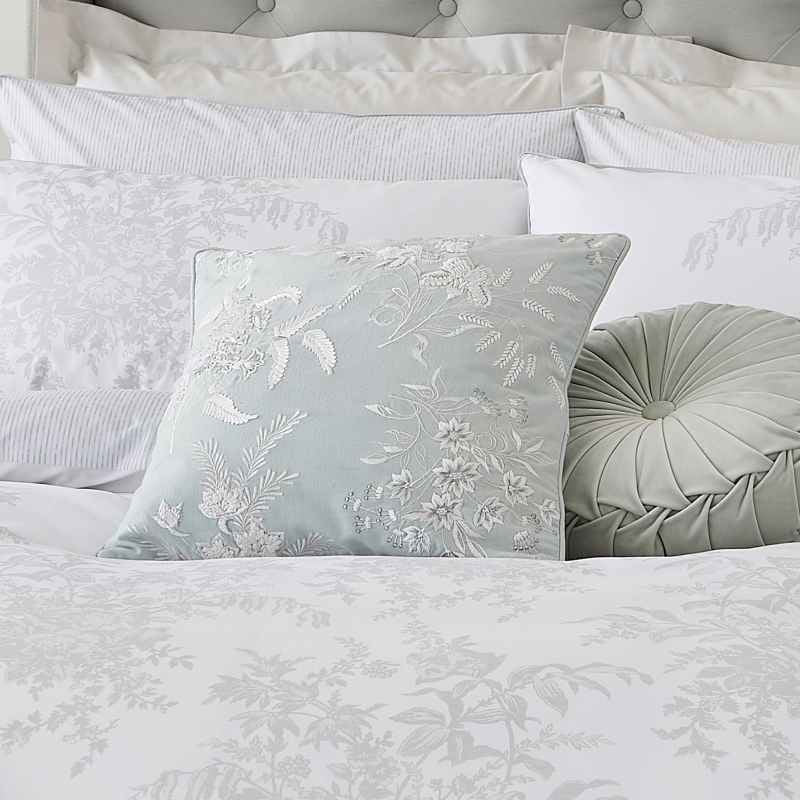 Brigette Floral Cushion by Laura Ashley in Smoke Green