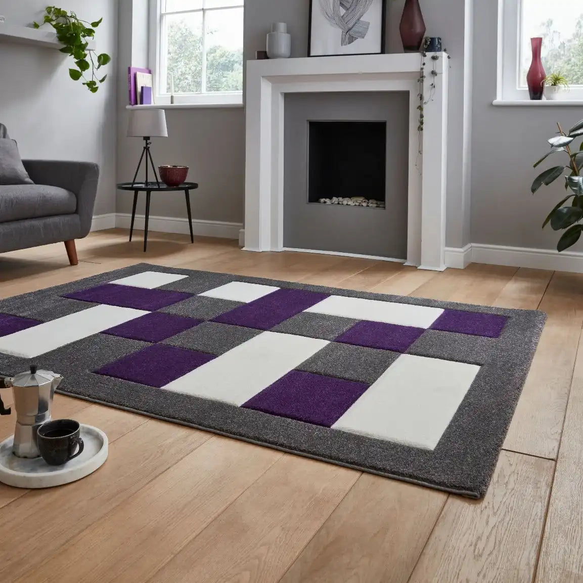Brooklyn BRK04 Grey Purple Rug RS
