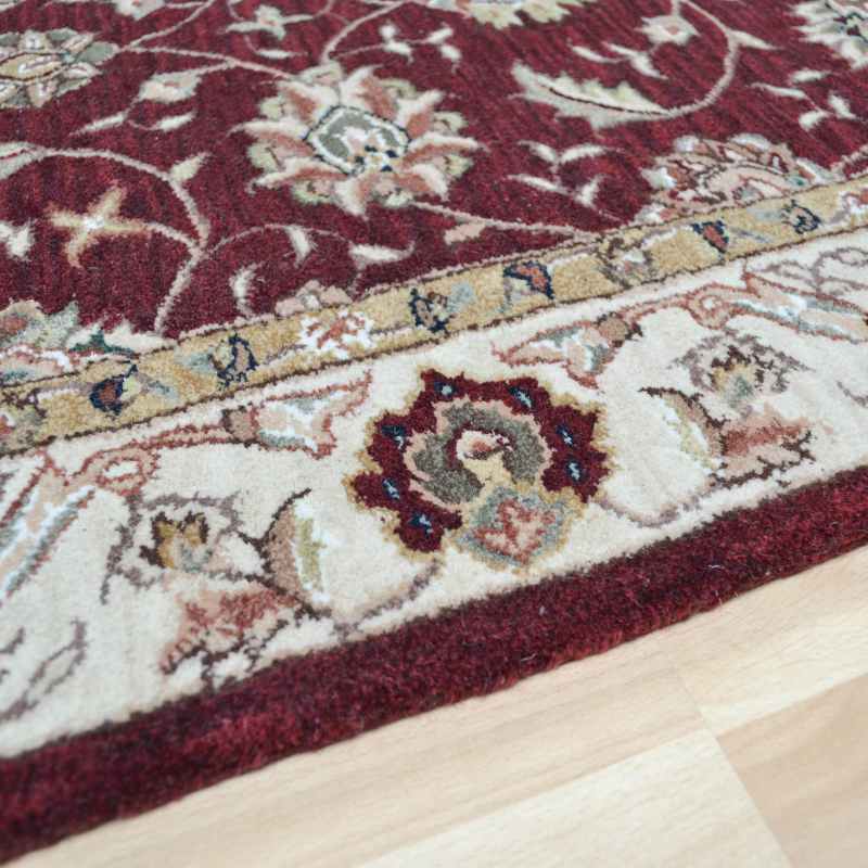 Buckingham Ziegler Traditional Wool Hallway Runner Rugs in Red