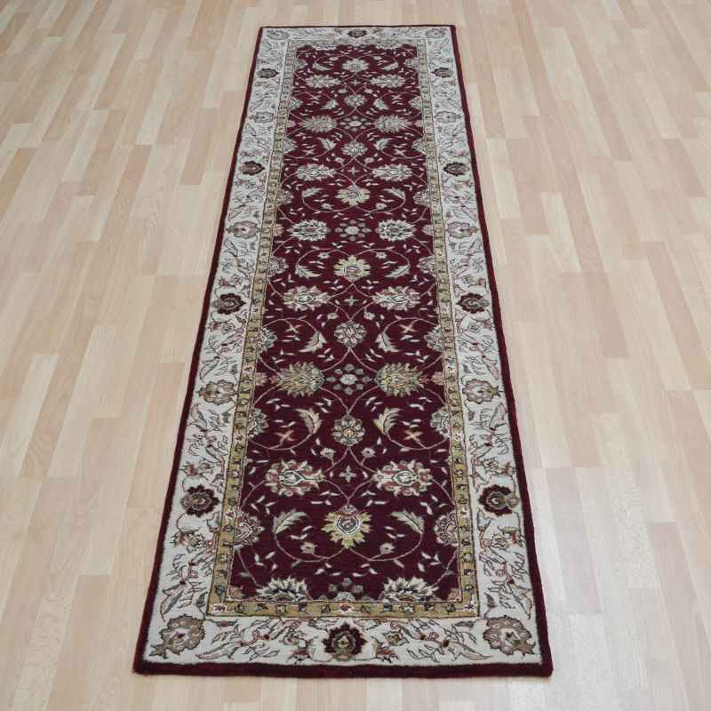 Buckingham Ziegler Traditional Wool Hallway Runner Rugs in Red