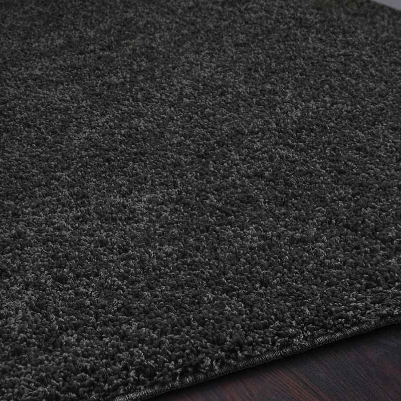 Buddy Washable Plain Rugs in Black