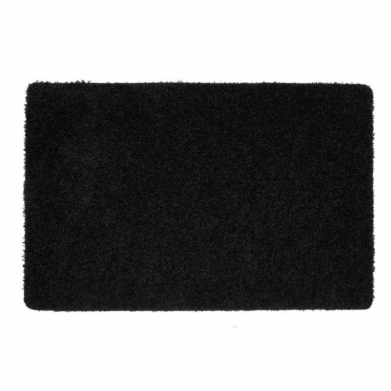 Buddy Washable Plain Rugs in Black