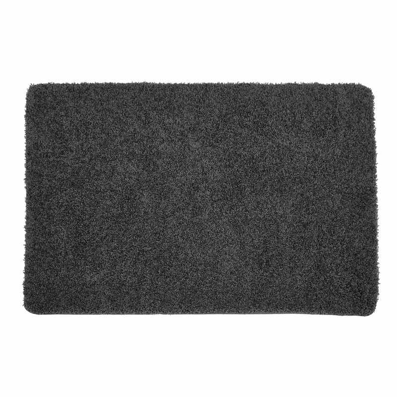 Buddy Washable Plain Rugs in Charcoal Grey