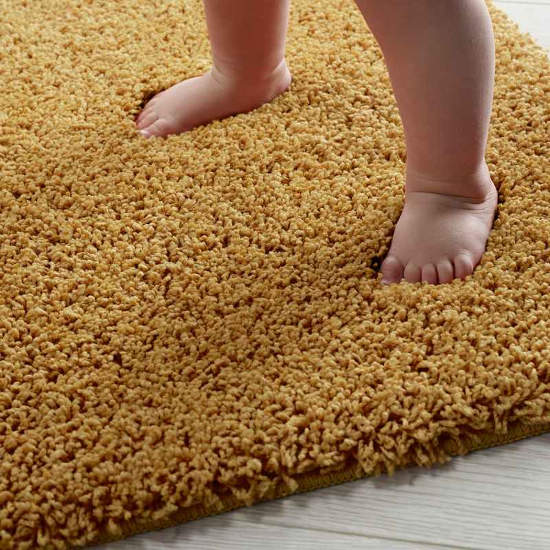 Buddy Washable Plain Rugs in Ochre Yellow