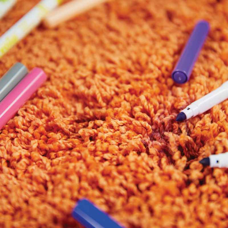 Buddy Washable Plain Rugs in Orange