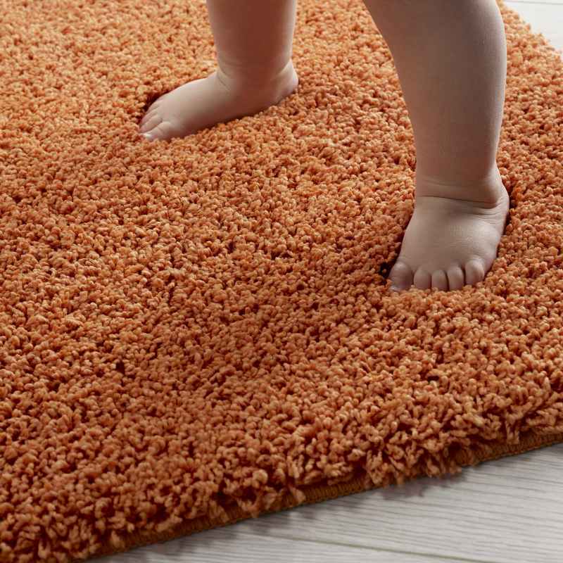Buddy Bath Washable Toilet Bathroom Mat Rugs in Orange