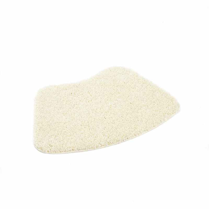 Buddy Bath Washable Curve Mat Rugs in Ivory White