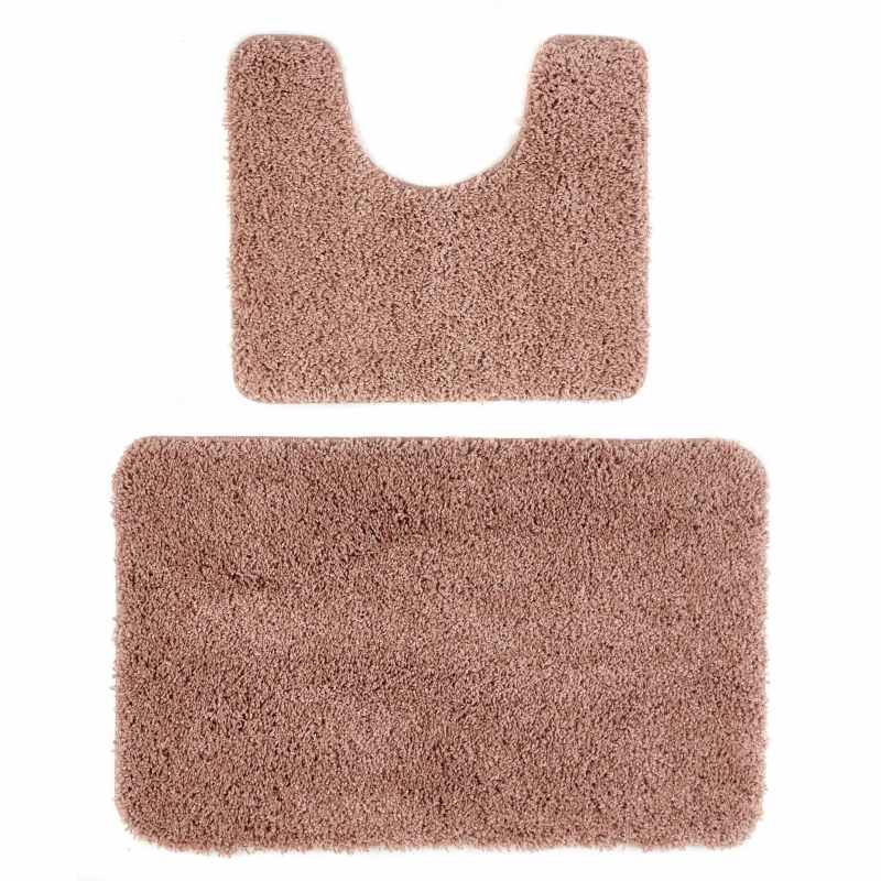 Buddy Bath Mat And Toilet Washable Set in Soft Pink