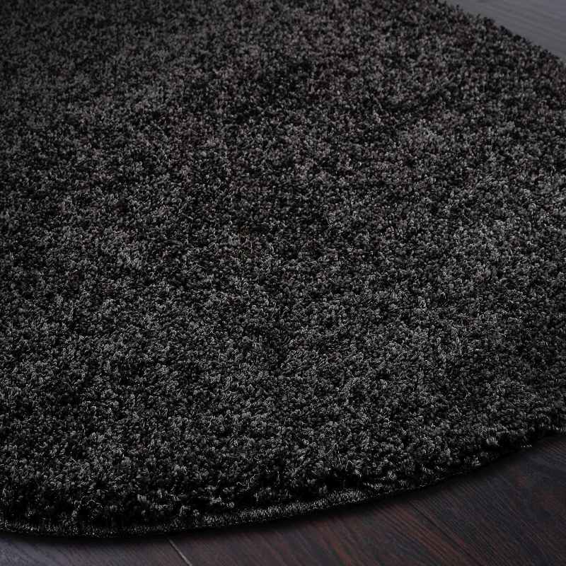 Buddy Washable Round Circle Rugs in Black