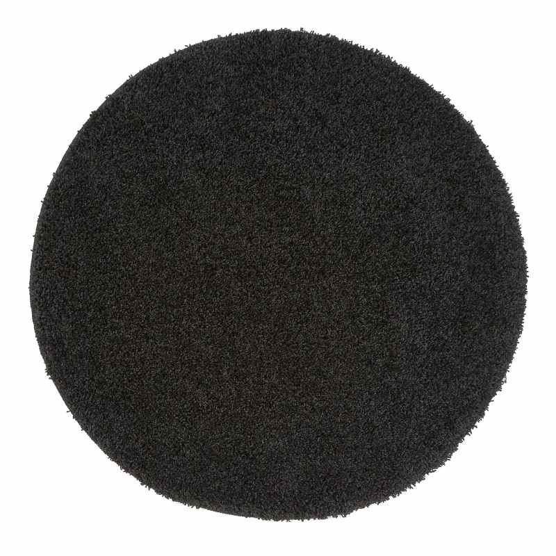 Buddy Washable Round Circle Rugs in Black