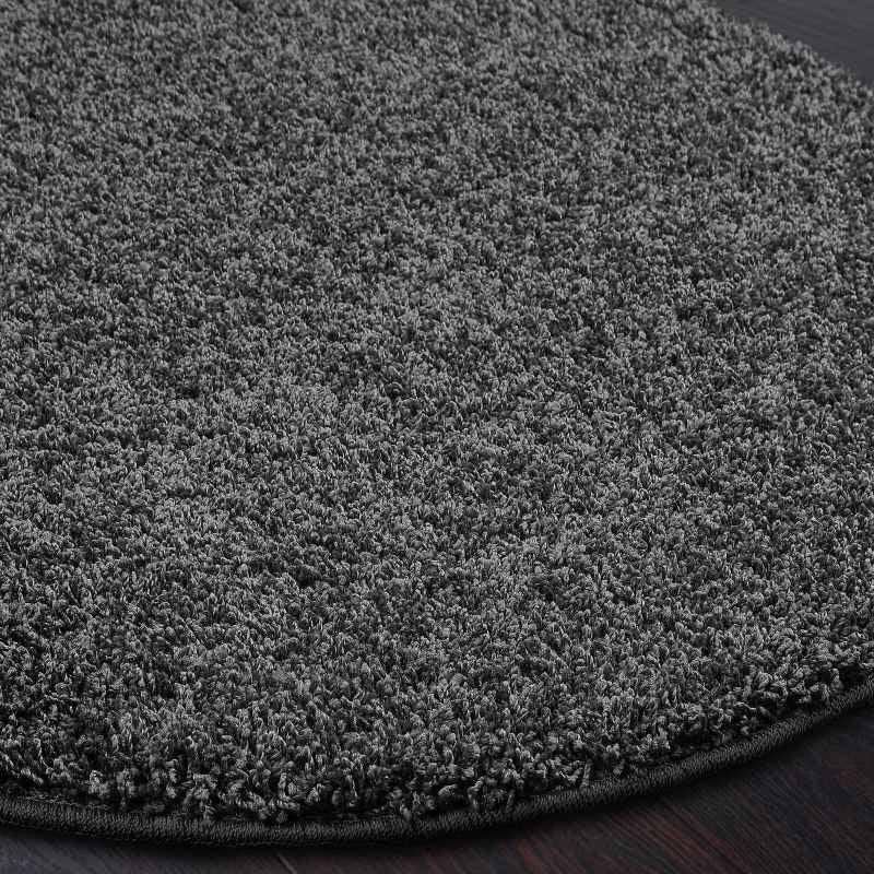 Buddy Washable Round Circle Rugs in Charcoal