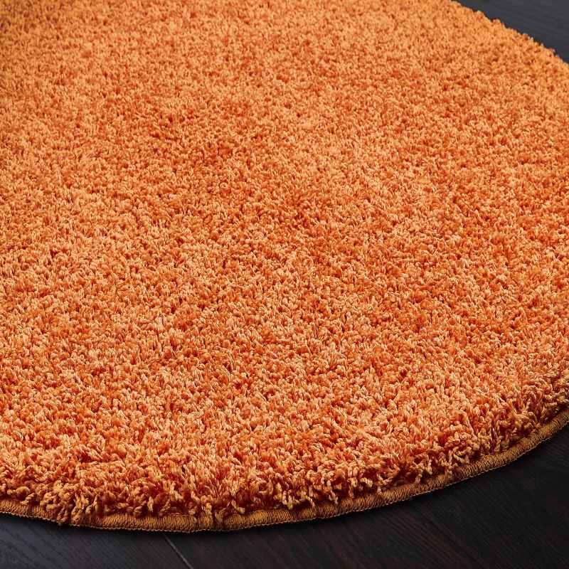 Buddy Washable Round Circle Rugs in Orange