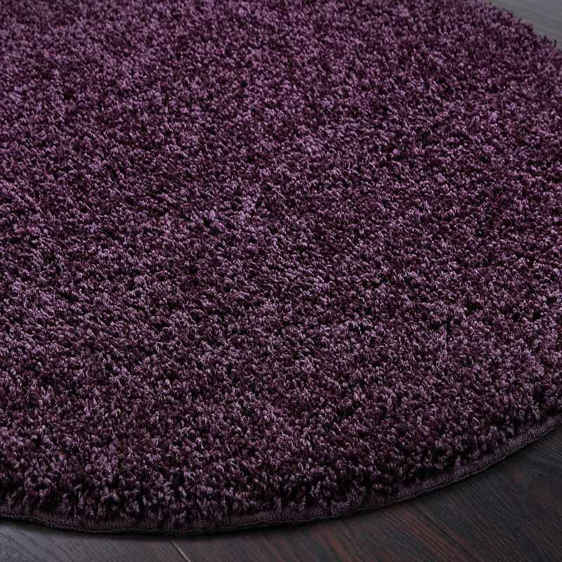 Buddy Washable Round Circle Rugs in Purple