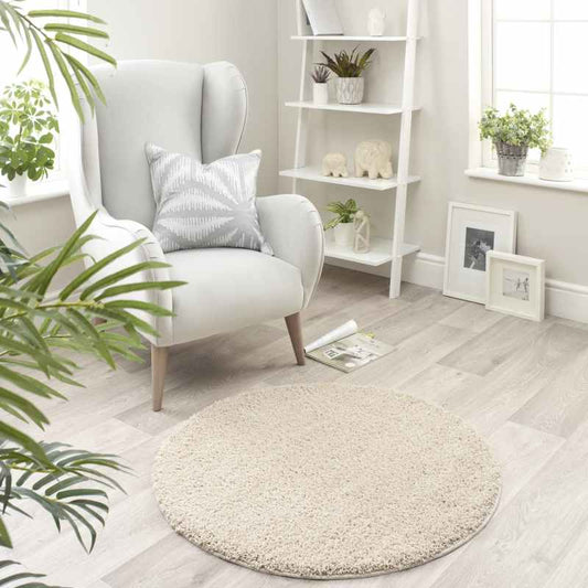 Buddy Washable Round Circle Rugs in Stone