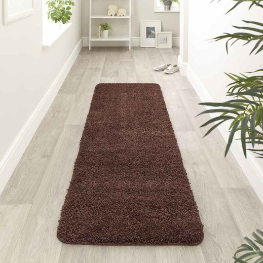 Buddy Washable Hallway Runner Rugs in Chocolate