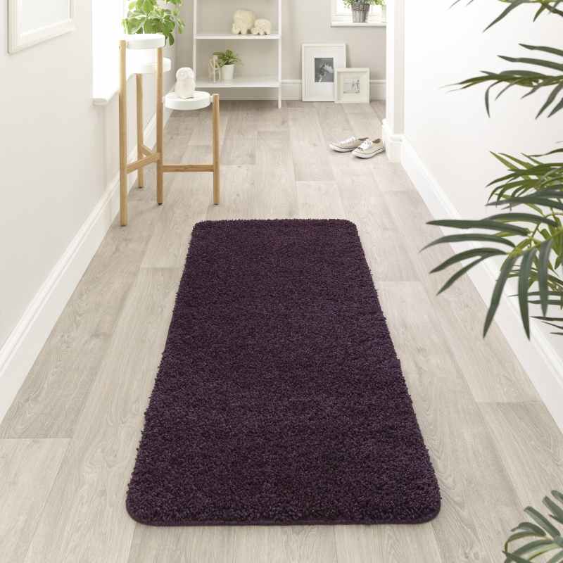 Buddy Washable Hallway Runner Rugs in Purple