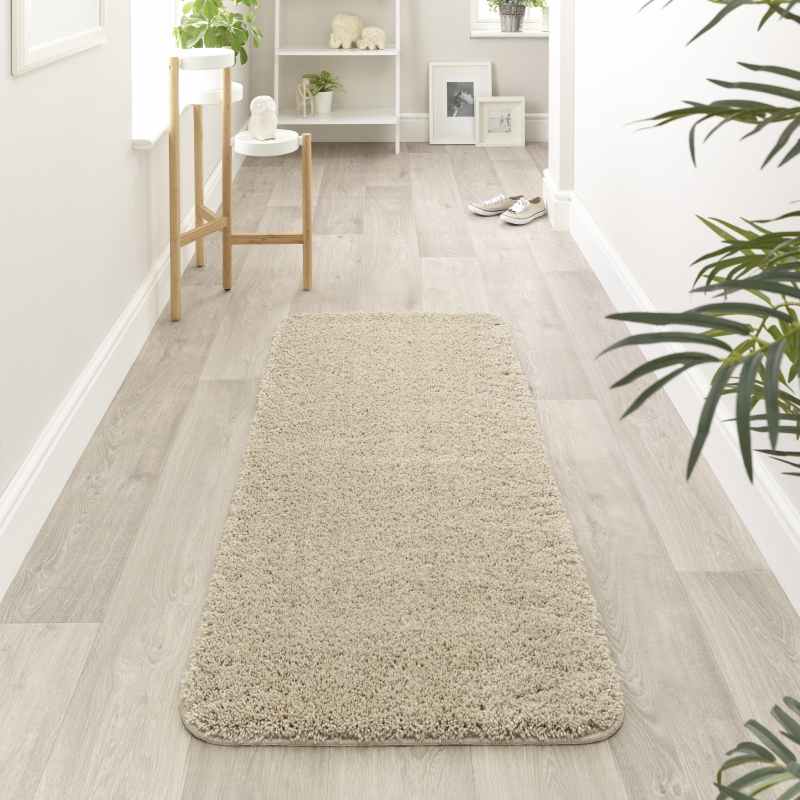 Buddy Washable Hallway Runner Rugs in Stone