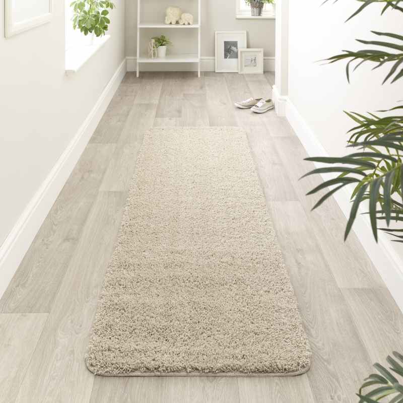 Buddy Washable Hallway Runner Rugs in Stone