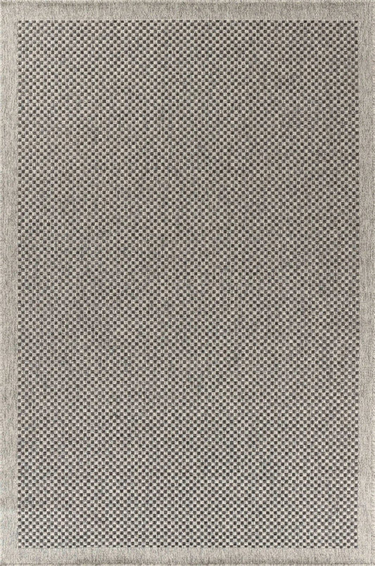 Harper Outdoor Check Dark Grey Rug