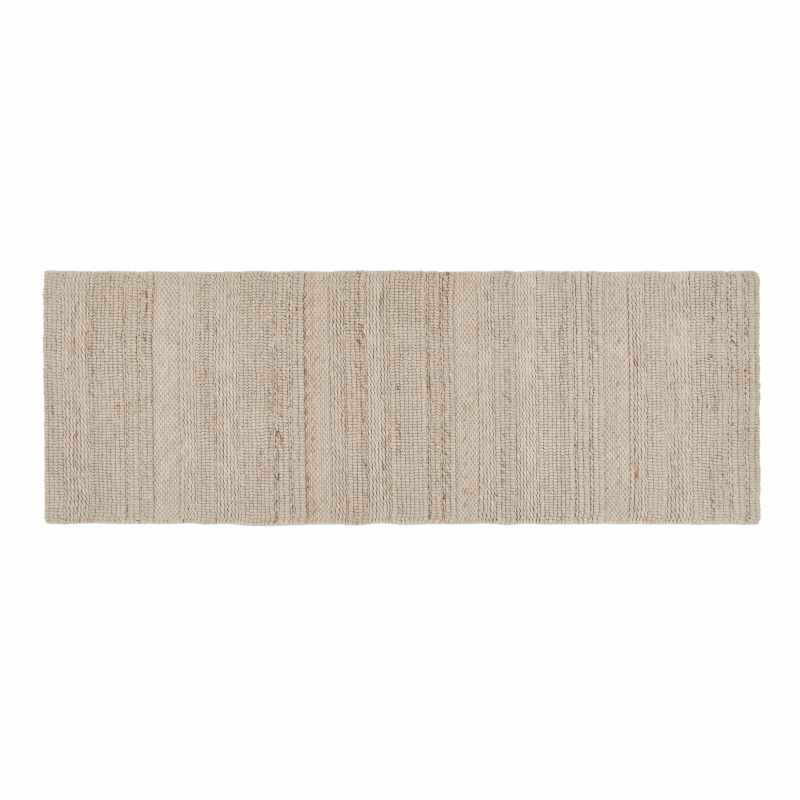 Origins Chunky Knit Wool Hallway Runner Rugs in Cream Beige