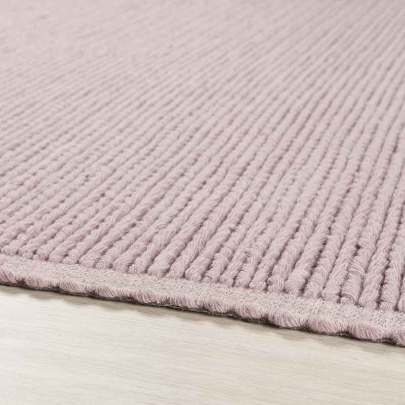 Cable Chunky Knitted Wool Rugs in New Blush Pink