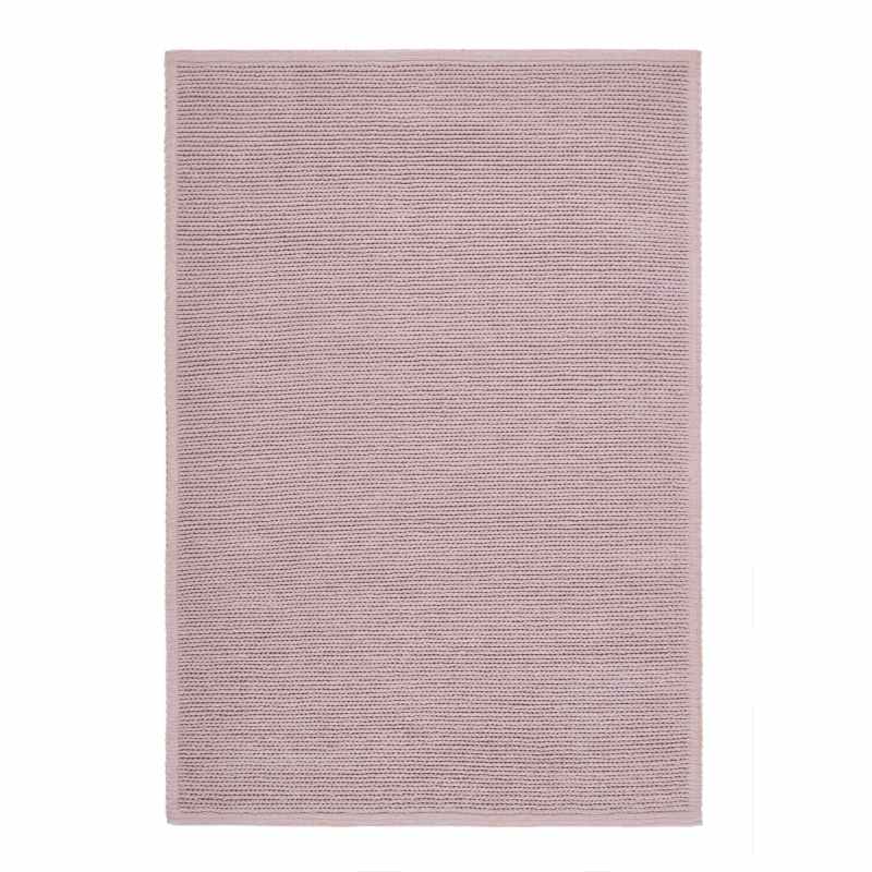 Cable Chunky Knitted Wool Rugs in New Blush Pink