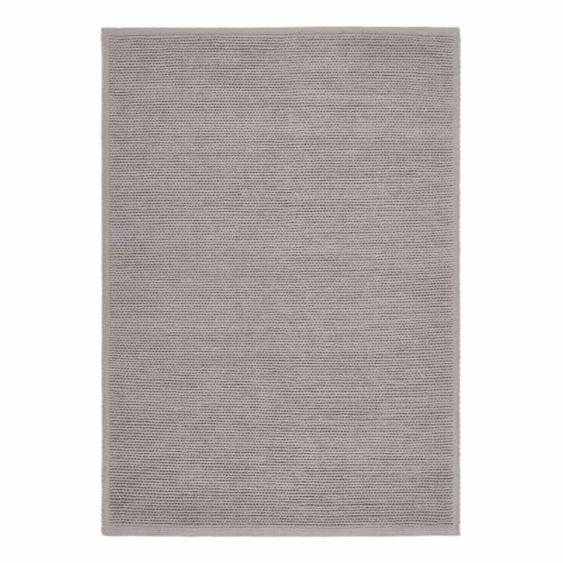 Cable Chunky Knitted Wool Rugs in Warm Grey