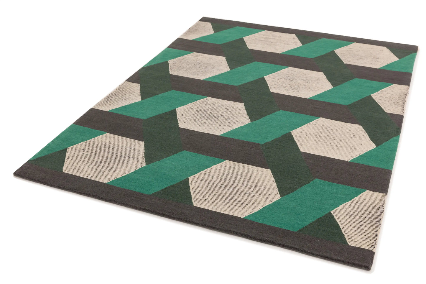 Asiatic camden green Green, Grey Living Room Geometric Rug.
