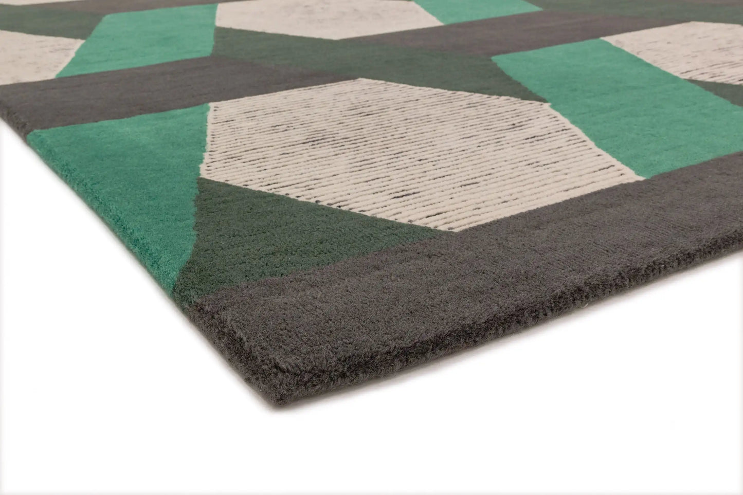 Asiatic camden green Green, Grey Living Room Geometric Rug.