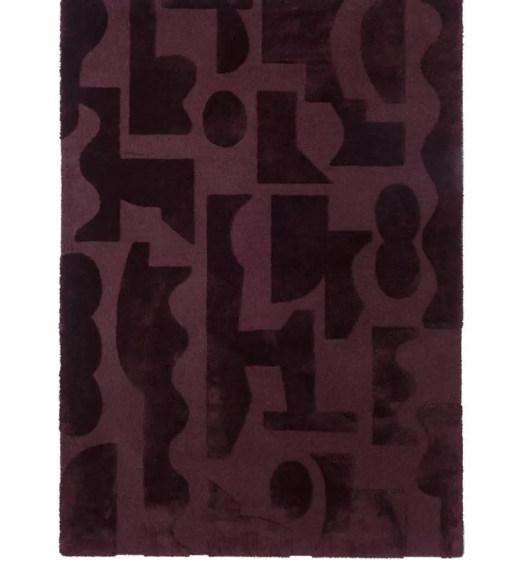 Mural Form Burgundy 121130 Rug