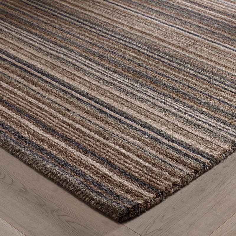 Carter Modern Stripe Wool Rugs in Natural